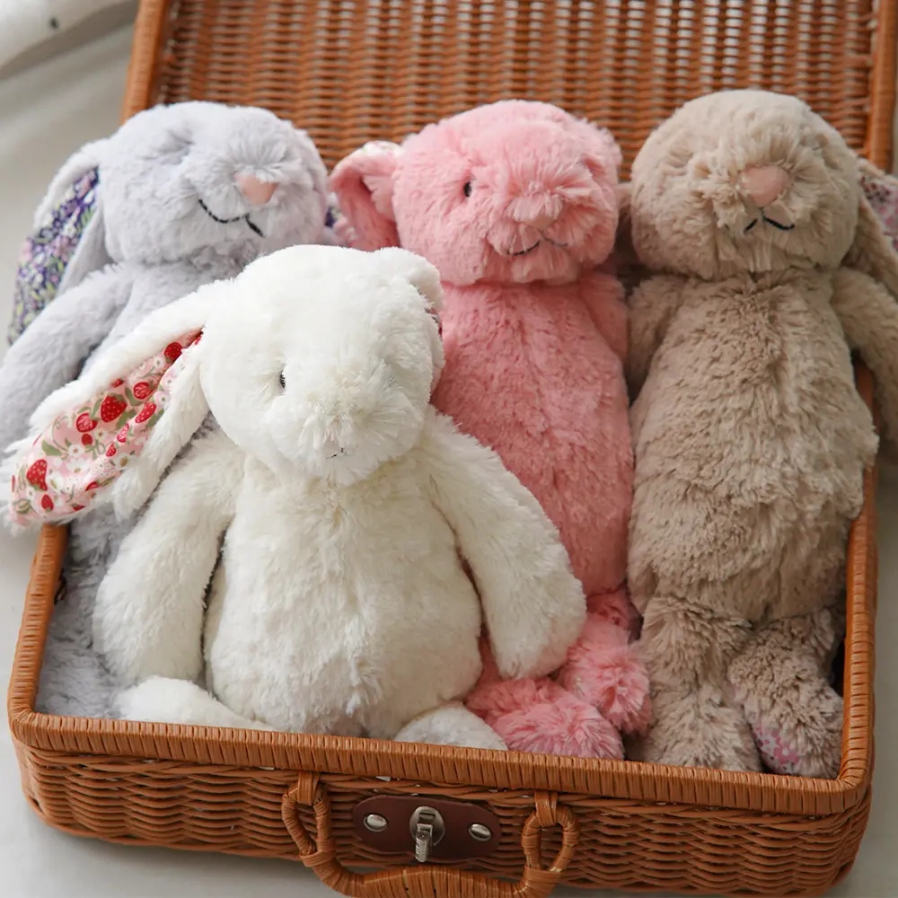 Bonnie Rabbit Floral Ears Plush Toys Rabbit Stuffed Dolls Kawaii Room Decor Soft Toy Kids Birthday Gifts