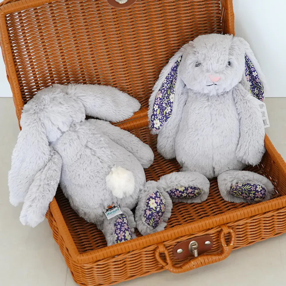 Bonnie Rabbit Floral Ears Plush Toys Rabbit Stuffed Dolls Kawaii Room Decor Soft Toy Kids Birthday Gifts