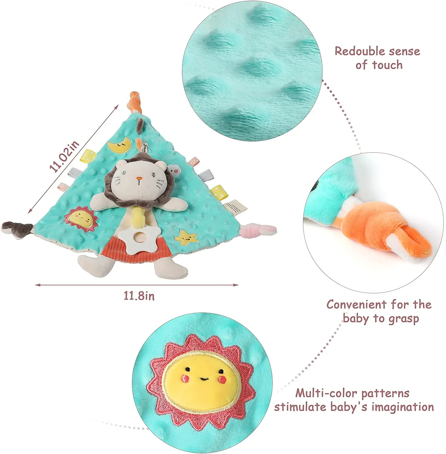 Newborn Sleeping Soother Minky Dot Cozy Towel Cartoon Animal Tiger Bunny Elephant Infant Teether Toys Soothe Appease Comfort Toy