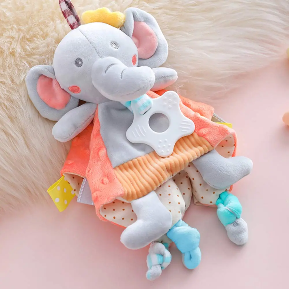 Newborn Sleeping Soother Minky Dot Cozy Towel Cartoon Animal Tiger Bunny Elephant Infant Teether Toys Soothe Appease Comfort Toy