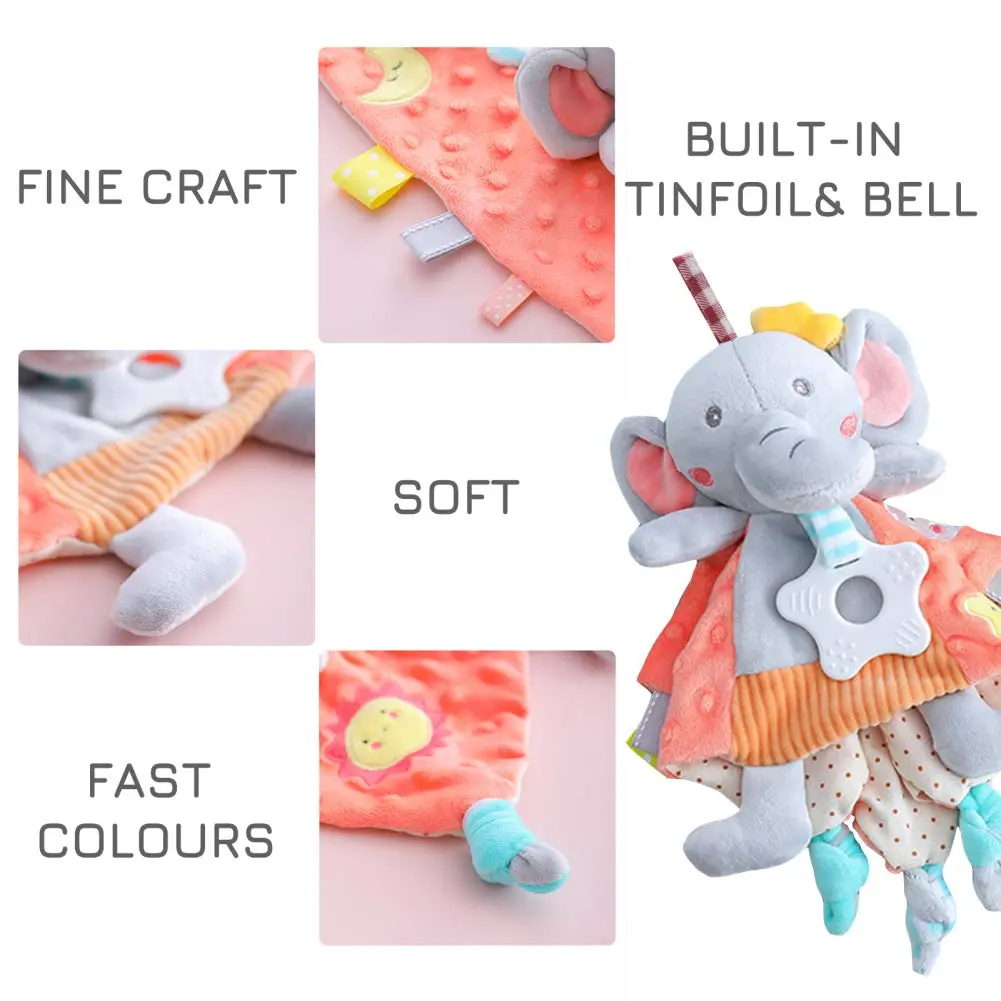 Newborn Sleeping Soother Minky Dot Cozy Towel Cartoon Animal Tiger Bunny Elephant Infant Teether Toys Soothe Appease Comfort Toy