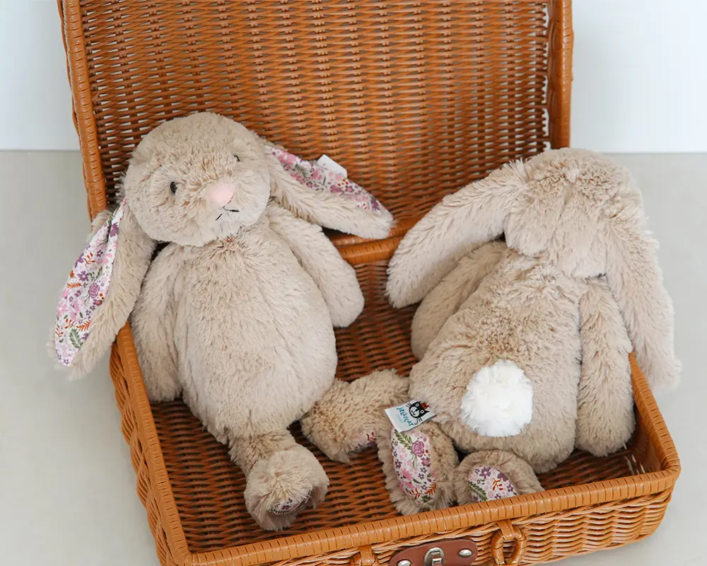 Bonnie Rabbit Floral Ears Plush Toys Rabbit Stuffed Dolls Kawaii Room Decor Soft Toy Kids Birthday Gifts