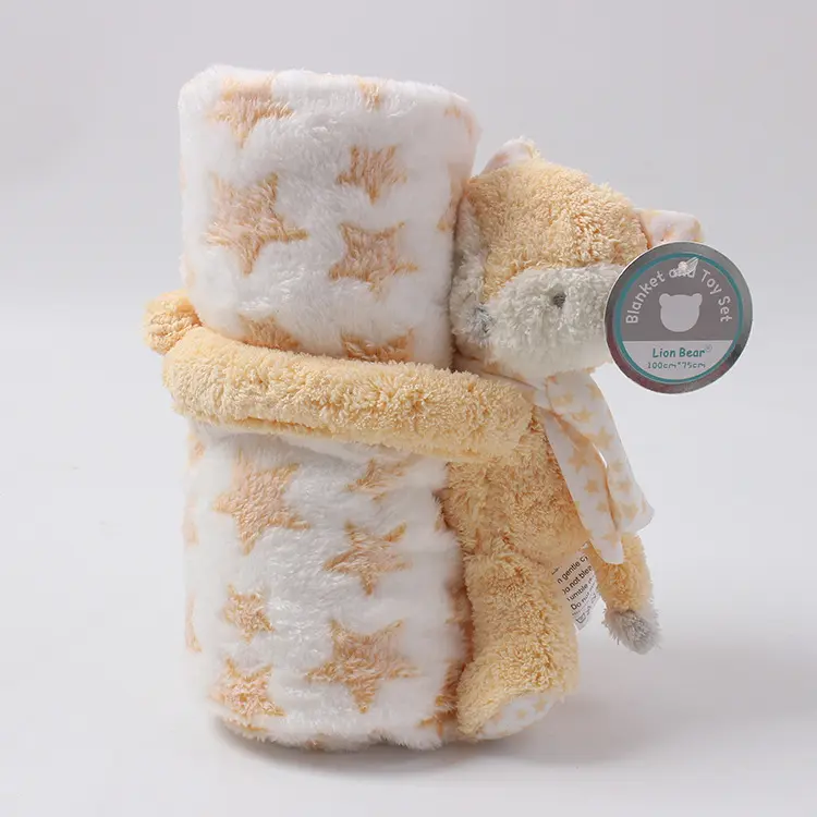 2 Piece Plush 75*100cm Baby Security Sleep Blanket 6 Style Stuffed Animal Set Pink Bunny Newborn Baby Gift