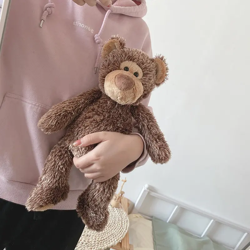 38cm Brown Teddy Bear with Fluffy Hair Soft Bears Plush Children Gift Cuddly Bear Stuffed Animal Toys