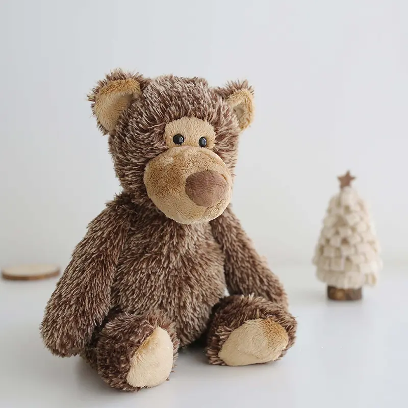 38cm Brown Teddy Bear with Fluffy Hair Soft Bears Plush Children Gift Cuddly Bear Stuffed Animal Toys