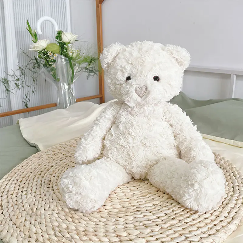 40cm Cute White Brown Teddy Bear Doll Stuffed, Soft Plush Toy  Soothe Sleeping Bear Toys, Children's Birthday Gift