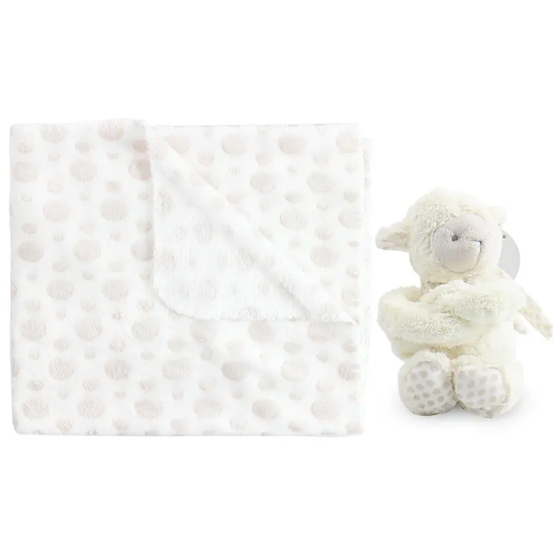 2 Piece Plush Baby Flannel Blanket & Stuffed Animal Gift Set Pink Bunny Newborn Baby Sleeping Blankets