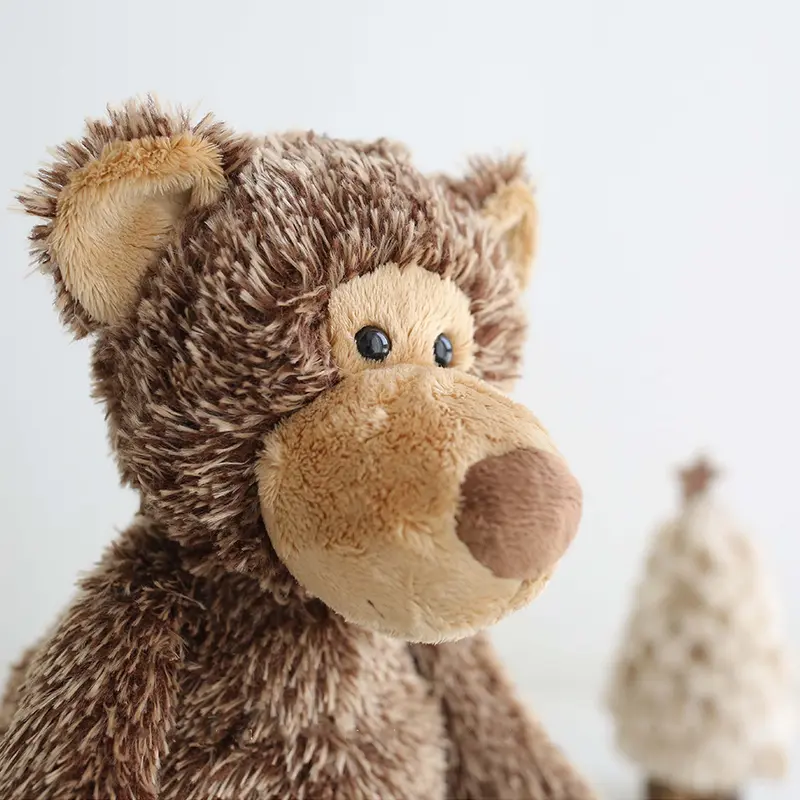 38cm Brown Teddy Bear with Fluffy Hair Soft Bears Plush Children Gift Cuddly Bear Stuffed Animal Toys