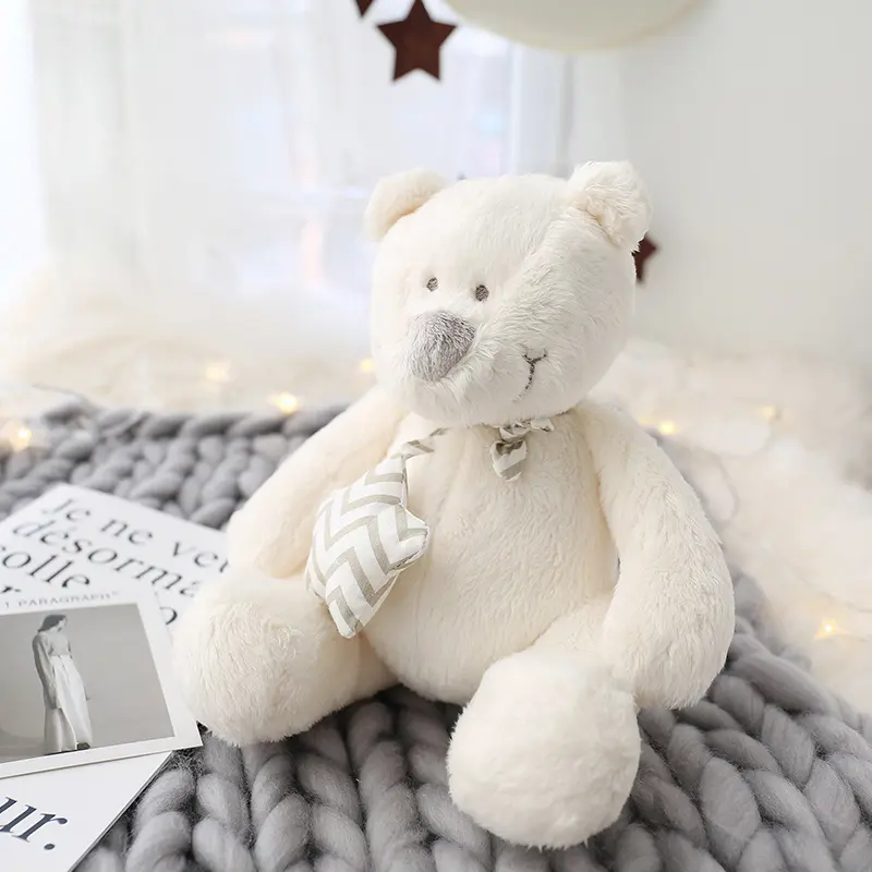 20cm Soft Cream Bears Stuffed High Quality Classic White Teddy Bear Plush Toys Cute Baby Appease Dolls Lovely Gift for Children