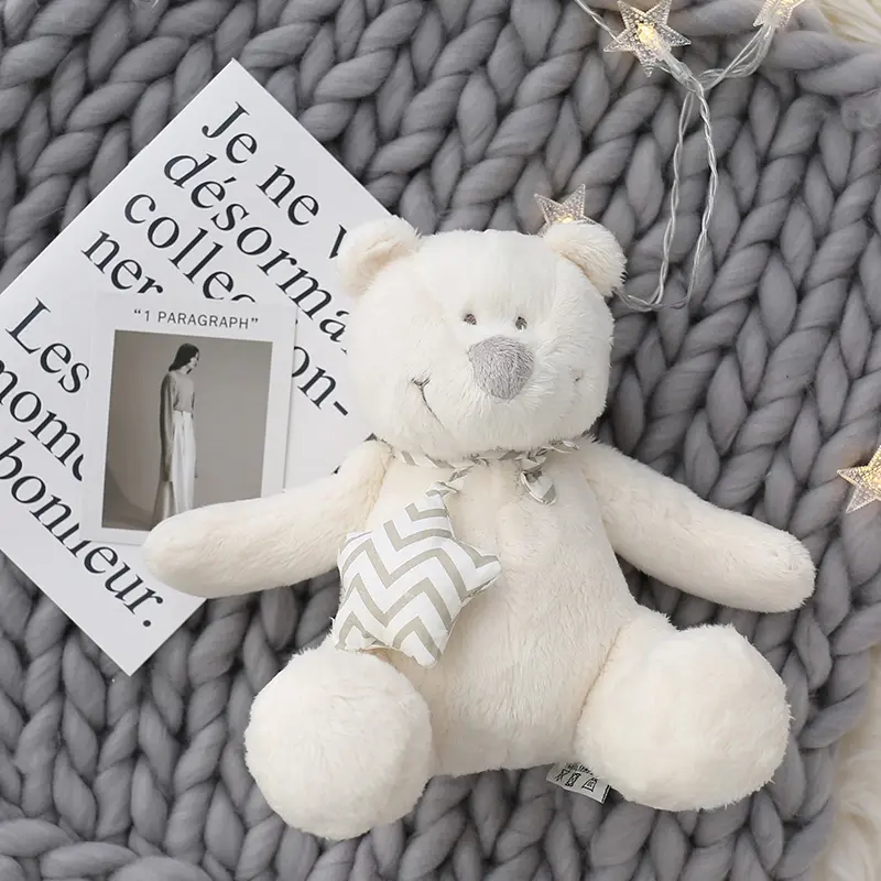20cm Soft Cream Bears Stuffed High Quality Classic White Teddy Bear Plush Toys Cute Baby Appease Dolls Lovely Gift for Children