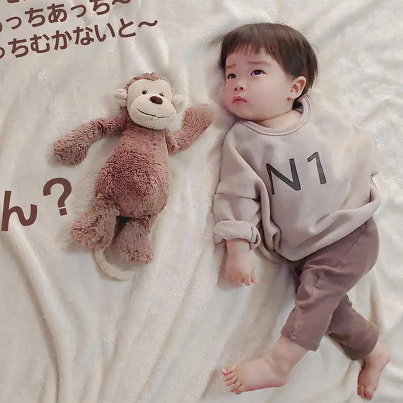 28/35cm Cute Fluffy Monkey Plush Toy Baby Soothing Stuffed Animal Soft Doll Toys Room Decoration For Boy Birthday Gifts