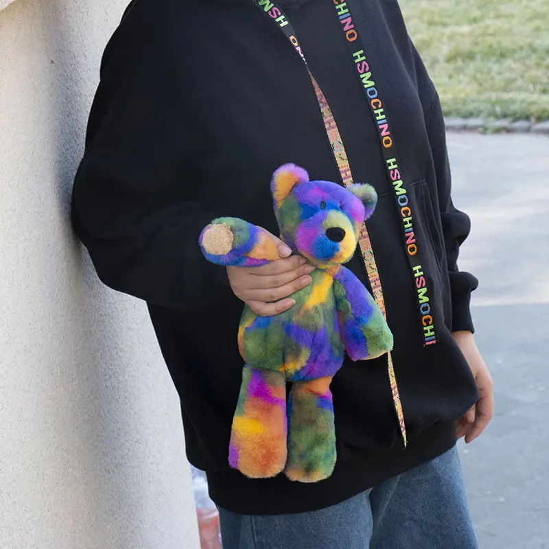 38cm Cute Rainbow Unicorn Plush Toy Stuffed Teddy Bear Animal Stuffed Doll Baby Gifts Multi-Color Bunny Toys
