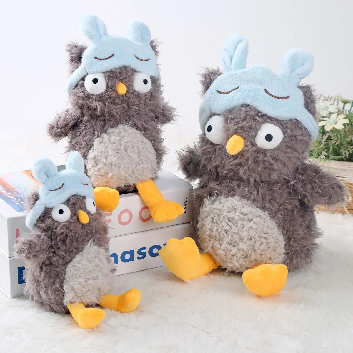 20/25/35cm Owl Plush Anime Toys Cute Cartoon Animal Stuffed Dolls with Eyemask  Kawaii Room Decor Kids Birthday Gifts