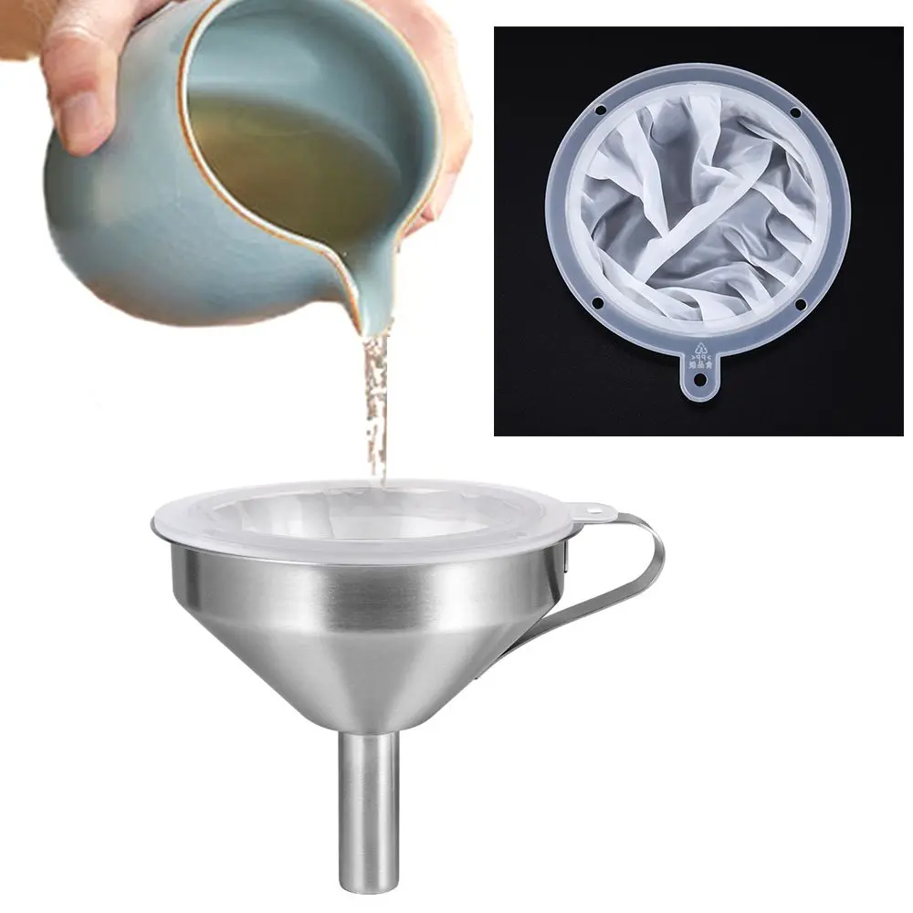 13/15CM Reusable Mesh Nylon Filter Super Fine Colander For Sieve Juice Soy Milk Honey Tea Coffee Wine Strainer Kitchen Accessory