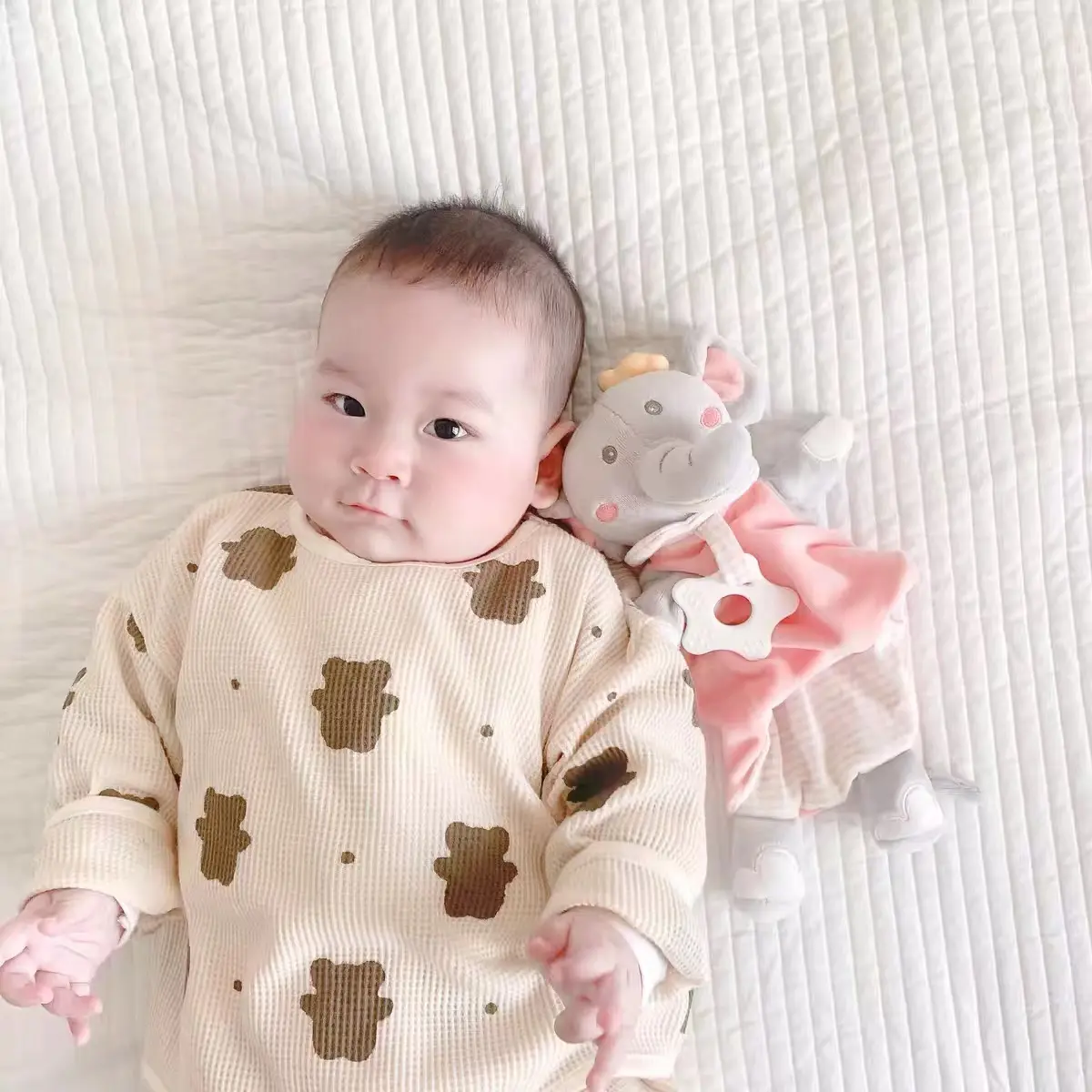 Infant Baby Cute Bunny Elephant Lion Playmate Plush Doll Toys Kids Cartoon Animals Hand Finger Puppets Toy Newborn Blankie