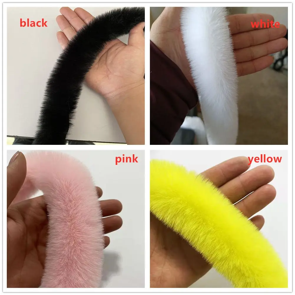 100cm Faux Rabbit Fur Tape Ribbon Trimming Ribbon Furry Fluffy Sewing DIY Craft Scarf Collar 5cm