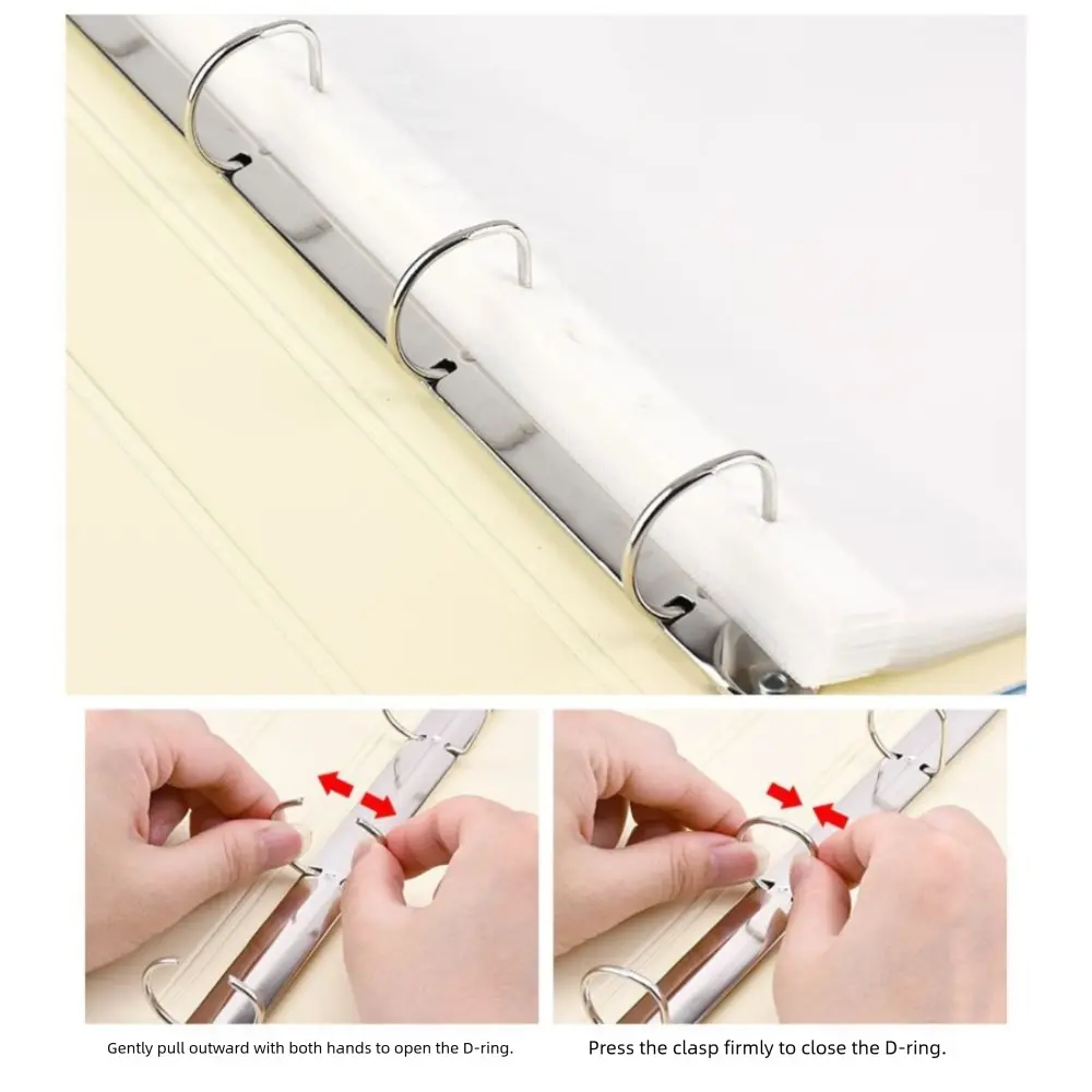 New PP A4 File Folders 4 Hole Waterproof Display Book D-Shaped Binder Ring Binder Folder School Supplies