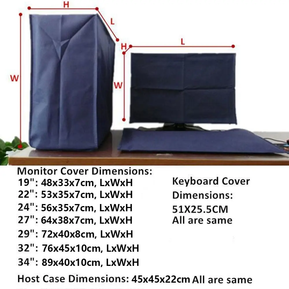 3PCS Dust Cover Desktop Monitor Computer PC Dustproof Case Keyboard Tower Computer Protective Cover
