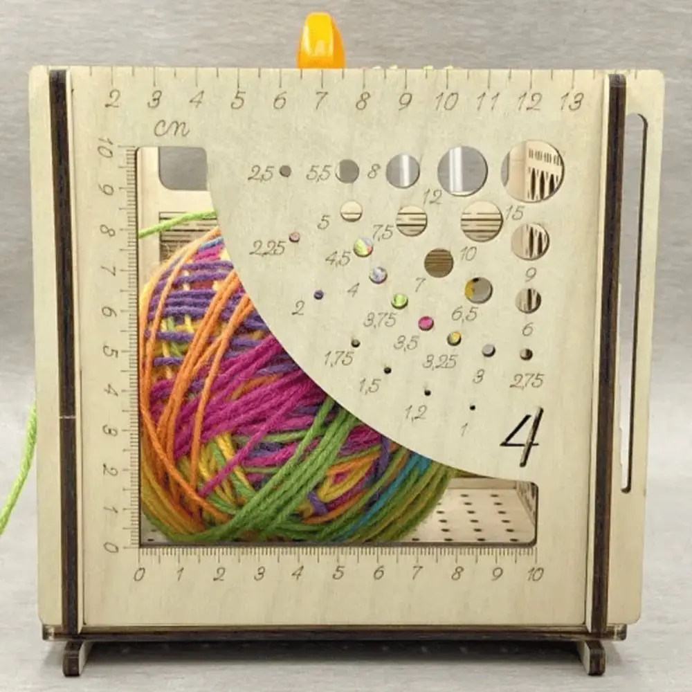 All-in-one Wooden Yarn Bowl Knitting Bowl Yarn Storage Organizer Yarn Ball Holder Yarn Storage Box Multifunctional Knitting Tool