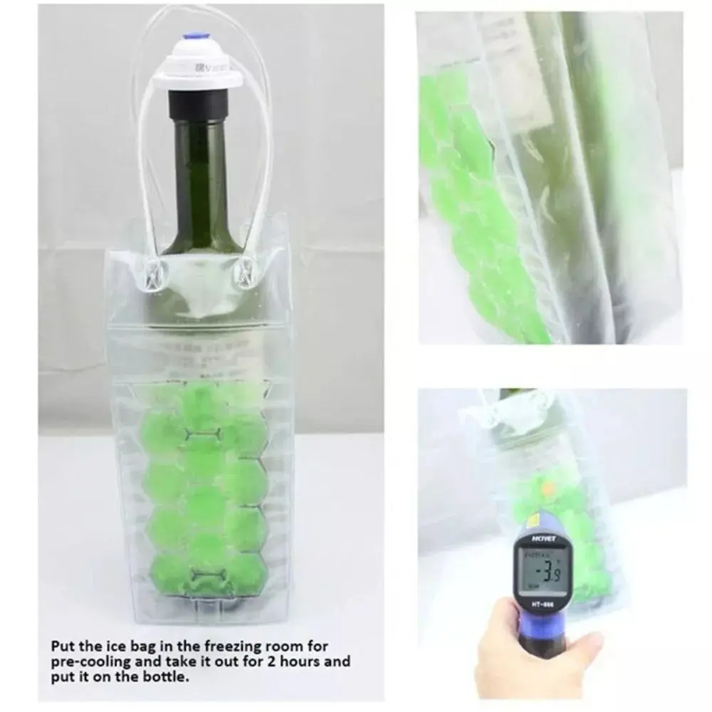 Portable Beer Iced Tote Bag Insulated Red Wine Handbag Outdoor Wine Bottle Freezer Bag Portable PVC Gift Bag