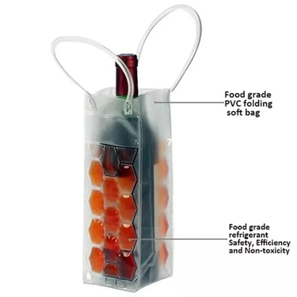 Portable Beer Iced Tote Bag Insulated Red Wine Handbag Outdoor Wine Bottle Freezer Bag Portable PVC Gift Bag