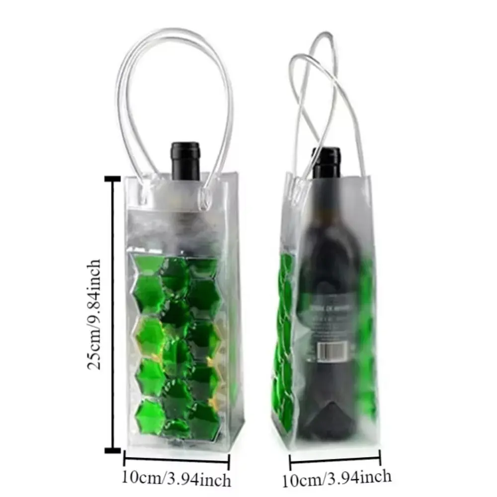 Portable Beer Iced Tote Bag Insulated Red Wine Handbag Outdoor Wine Bottle Freezer Bag Portable PVC Gift Bag