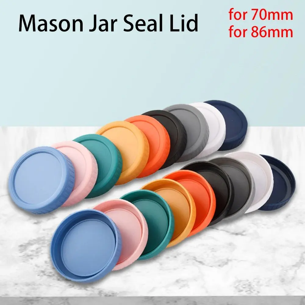 6pcs 70mm 86mm Reusable Plastic Mason Jar Lids for Wide Mouth Jar Leak-proof Seal Bottle Cover Spout Lid Good Seal Kitchen Tool
