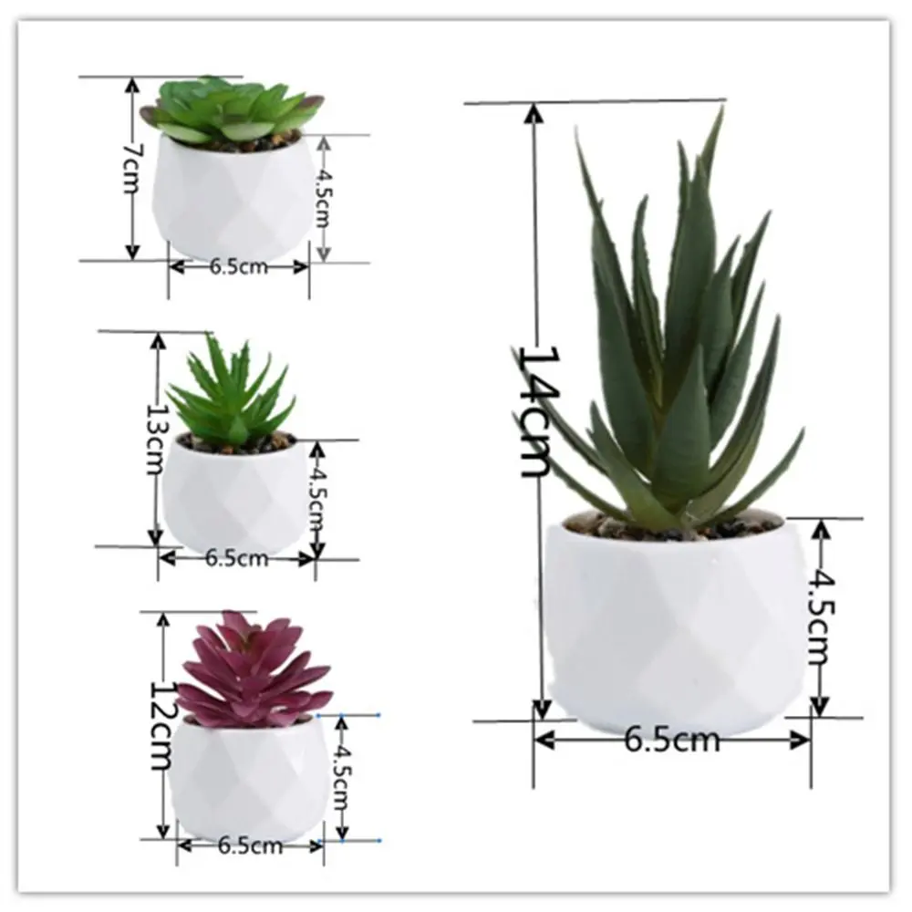 Mini Artificial Succulent Bonsai Plants Simulation Succulents Mini Evergreen Bonsai Cactus Succulent Plastic Fake Plants Decor