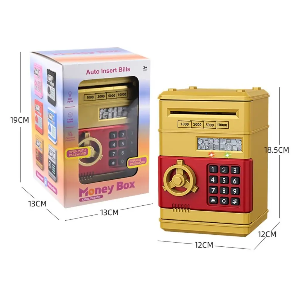 Electronic Piggy Bank Automatic Mini Safe Coins Cash Saving Money Box Password Counter Code Key Lock Coin Bank ATM Child Gift