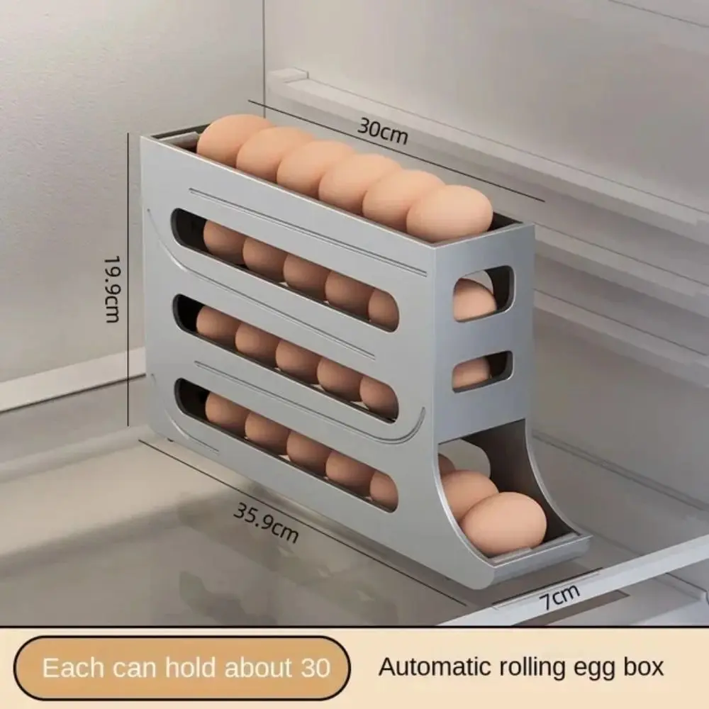 Refrigerator Egg Storage Box Automatic Scrolling Egg Holder Household Large Capacity Kitchen Dedicated Roll Off Egg Storage Rack