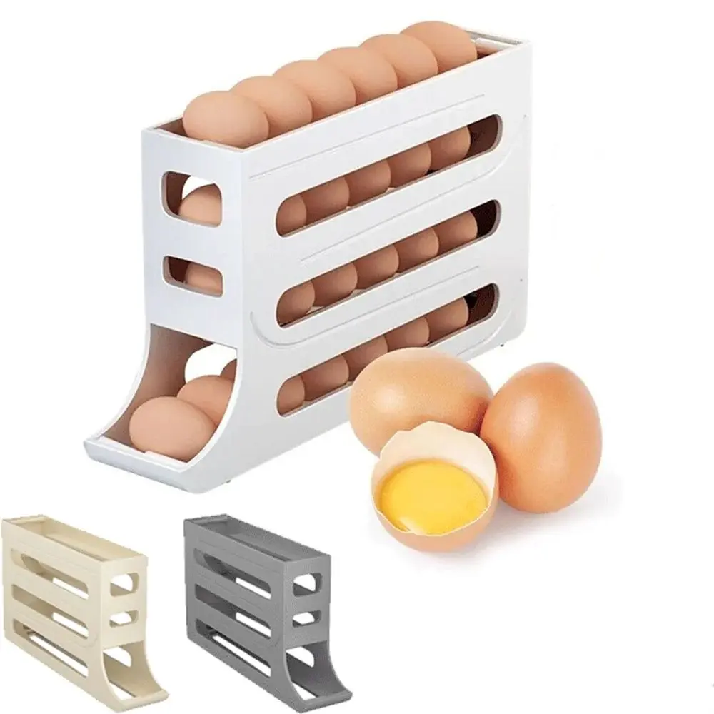 Refrigerator Egg Storage Box Automatic Scrolling Egg Holder Household Large Capacity Kitchen Dedicated Roll Off Egg Storage Rack