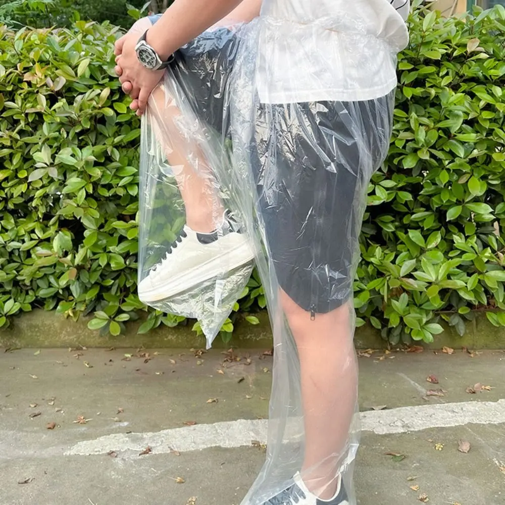 1PC Portable Transparent Disposable Raincoat Thickened Oil Resistant Foot Wrap Rainpants Waterproof Foot Sealing Rain Pants
