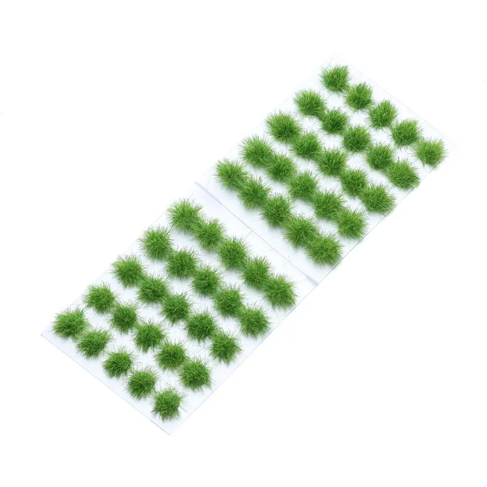 50PCS 5mm Artificial Grass Tufts Miniature Grass Bushes Plant Cluster Multi-terrain Simulation Model Sand Table Scene Material