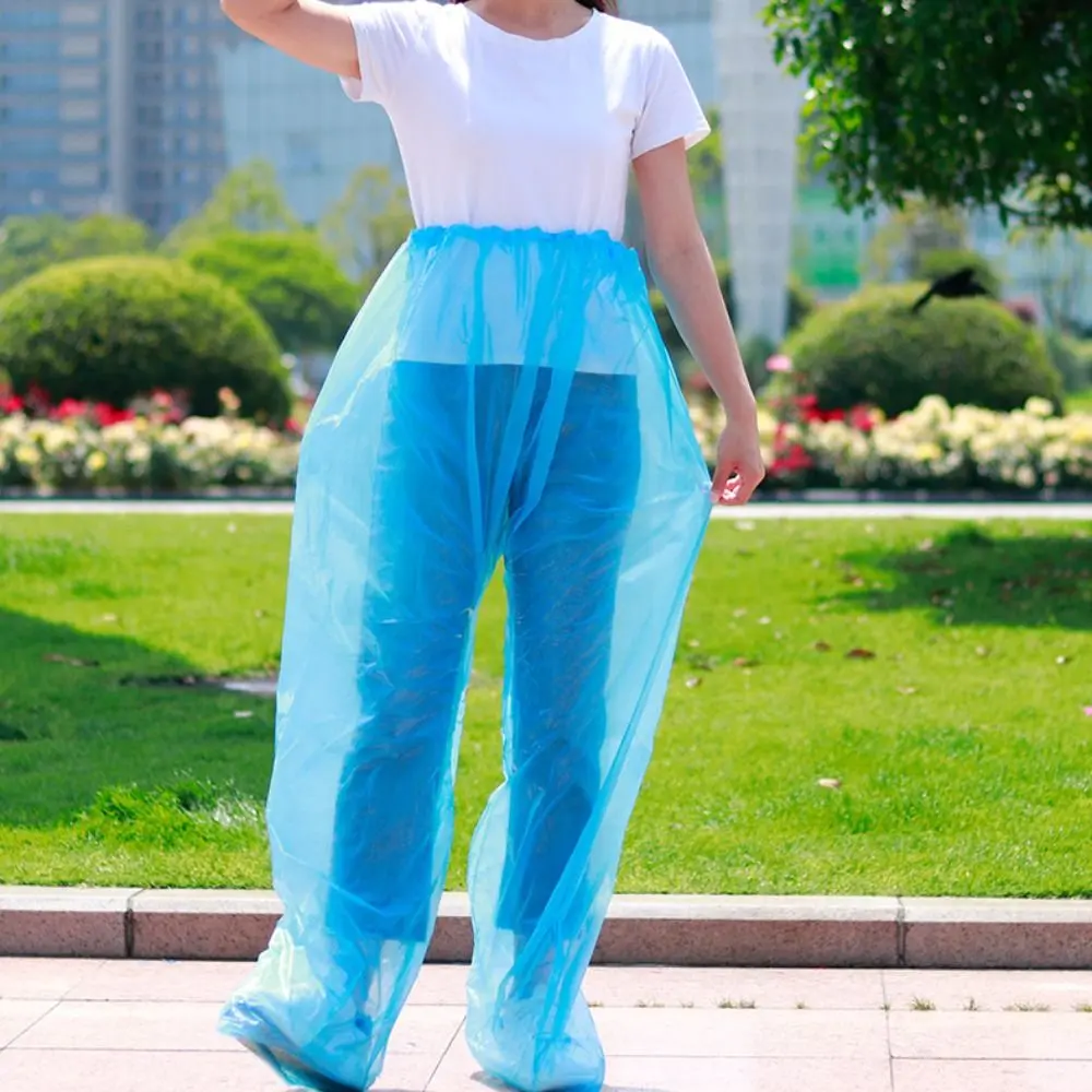 1PC Portable Transparent Disposable Raincoat Thickened Oil Resistant Foot Wrap Rainpants Waterproof Foot Sealing Rain Pants