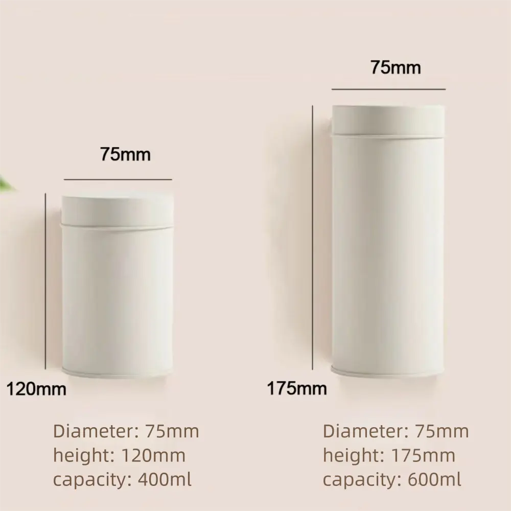 Creative Gift Portable Tea Can Sealed Double Lid Tinplate Tea Box Damp-proof Round Tea Tin Containers Green Tea