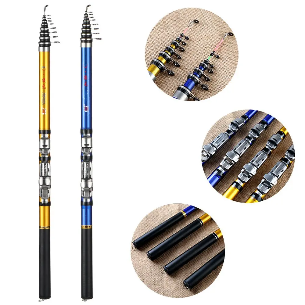 Sea Pole Carbon Material Fishing Rod Quality 1.5m,1.8m 2.1m 2.4m  2.7m 3m Telescopic Fishing Rod Quality Spinning Rods