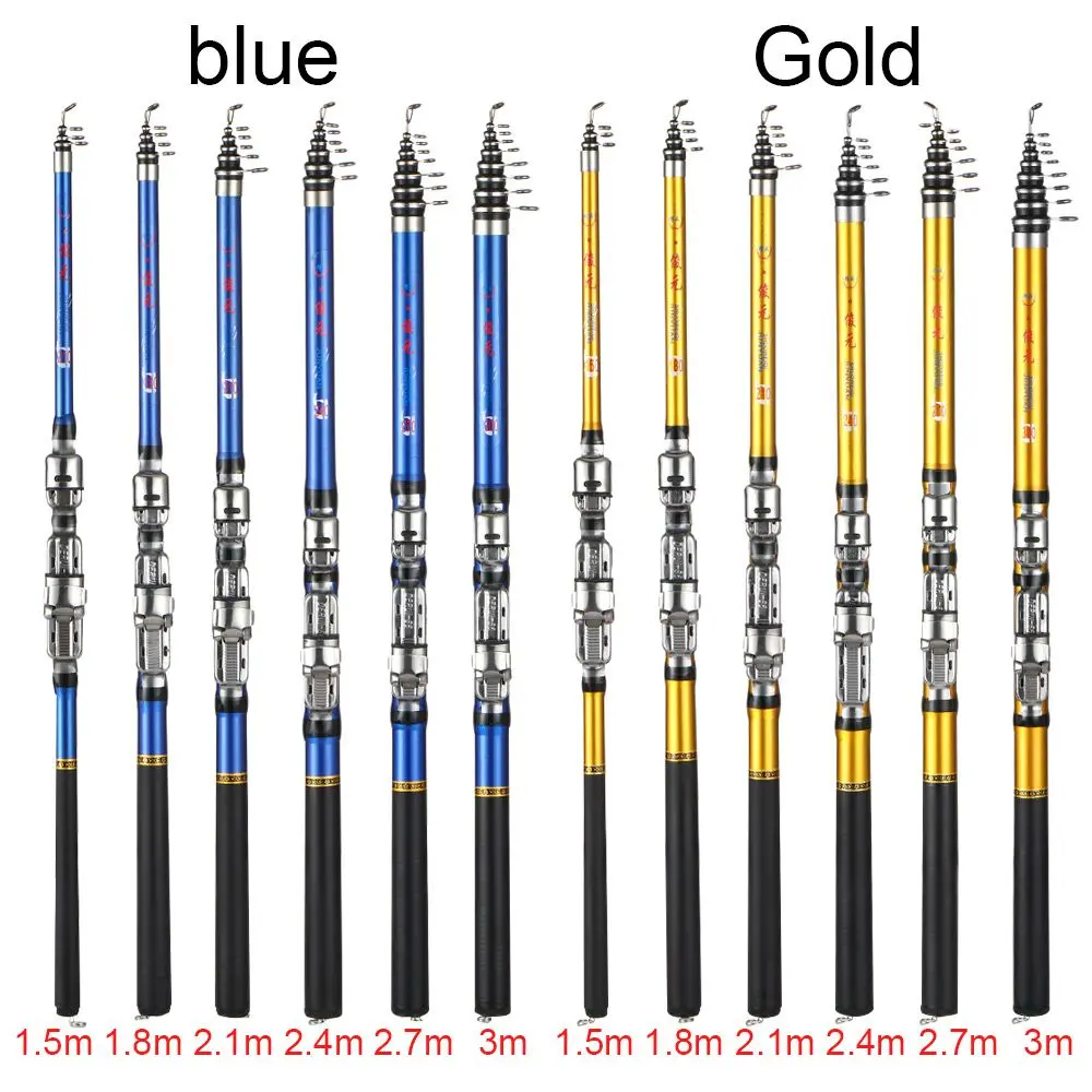 Sea Pole Carbon Material Fishing Rod Quality 1.5m,1.8m 2.1m 2.4m  2.7m 3m Telescopic Fishing Rod Quality Spinning Rods