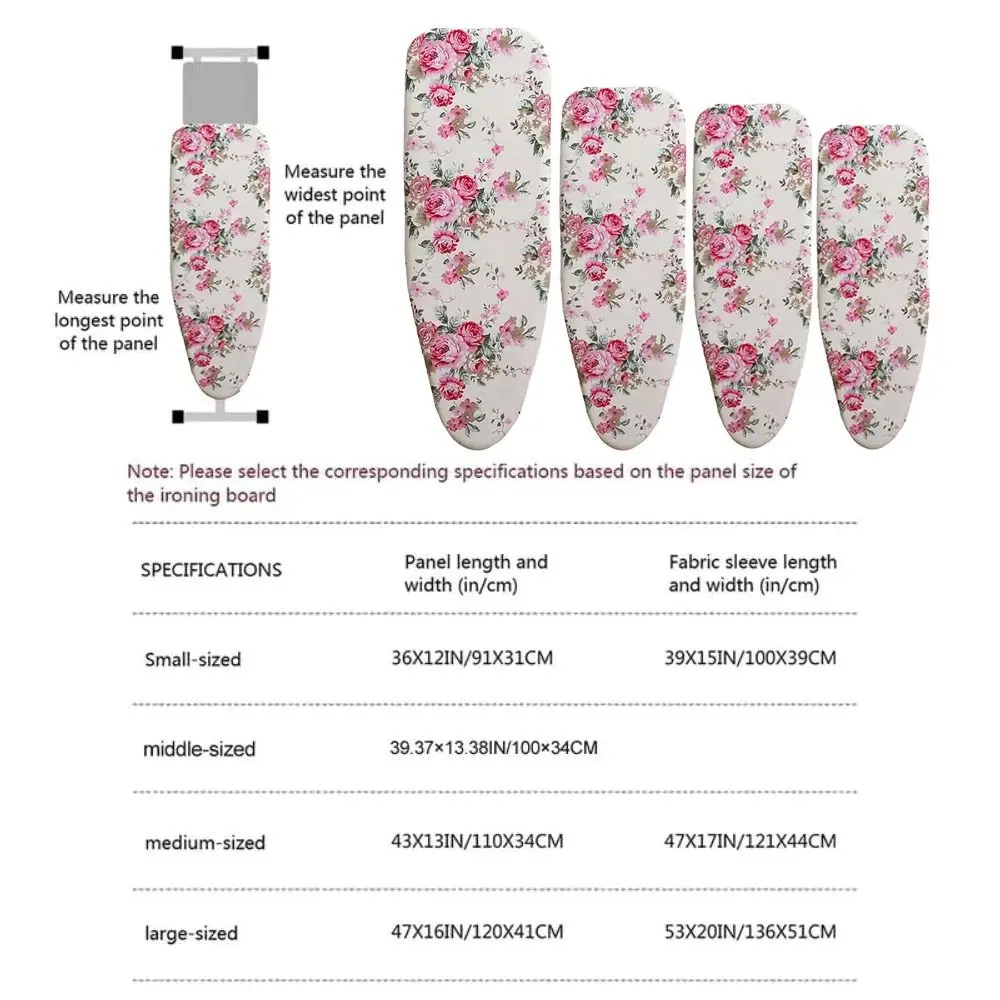Durable Ironing Board Cloth Universal Thickened Ironing Board Cover Pad Laundry Supplies Heavy Heat Resistant Printed Padded