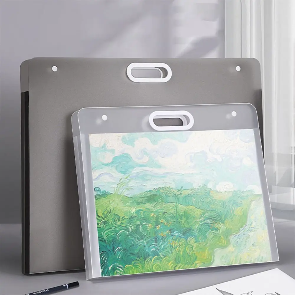 A2/A3/A4 File Folder Portable Four Layers Painting Paper Storage Bag Waterproof 4K/8K/16K Drawing Paper Collection Book
