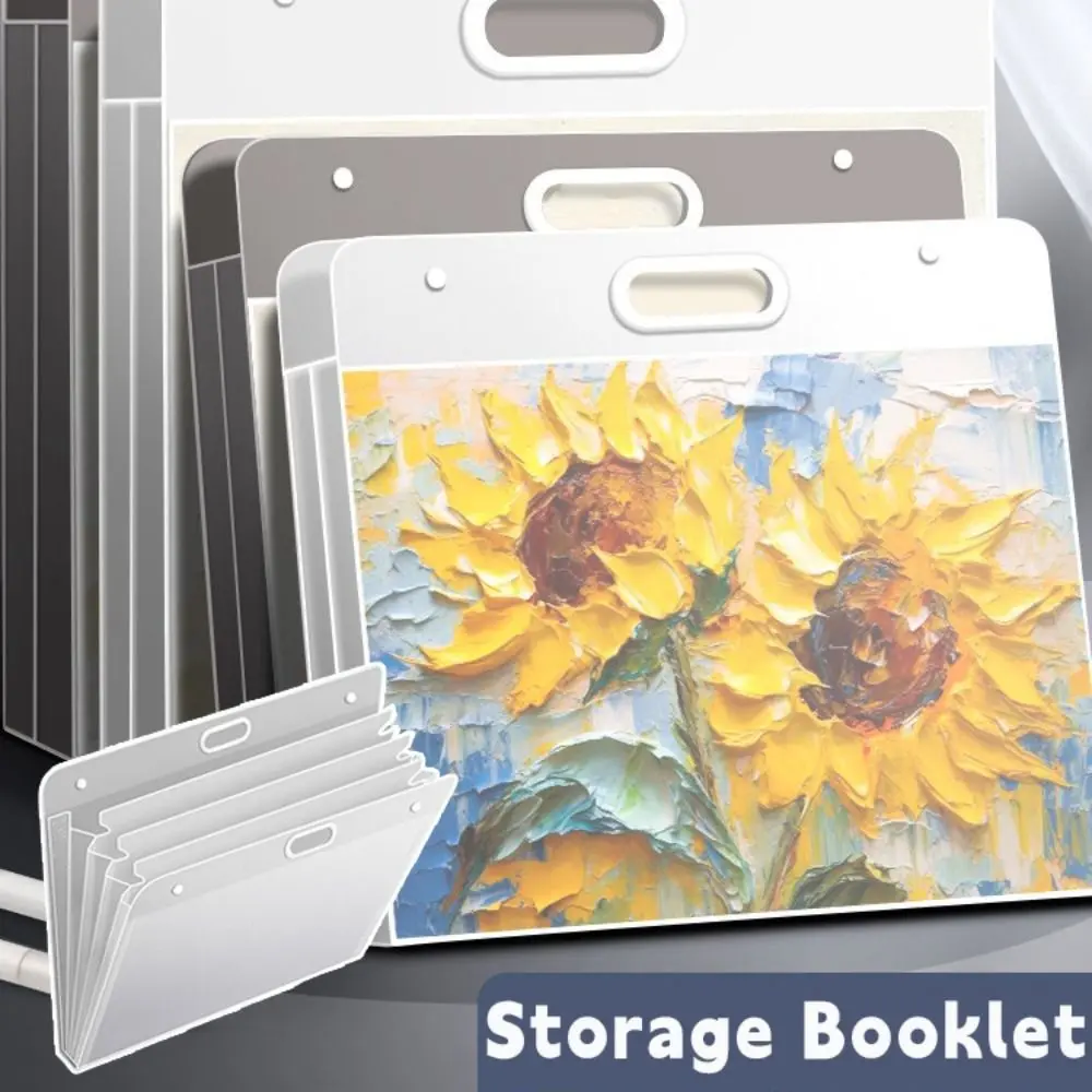 A2/A3/A4 File Folder Portable Four Layers Painting Paper Storage Bag Waterproof 4K/8K/16K Drawing Paper Collection Book