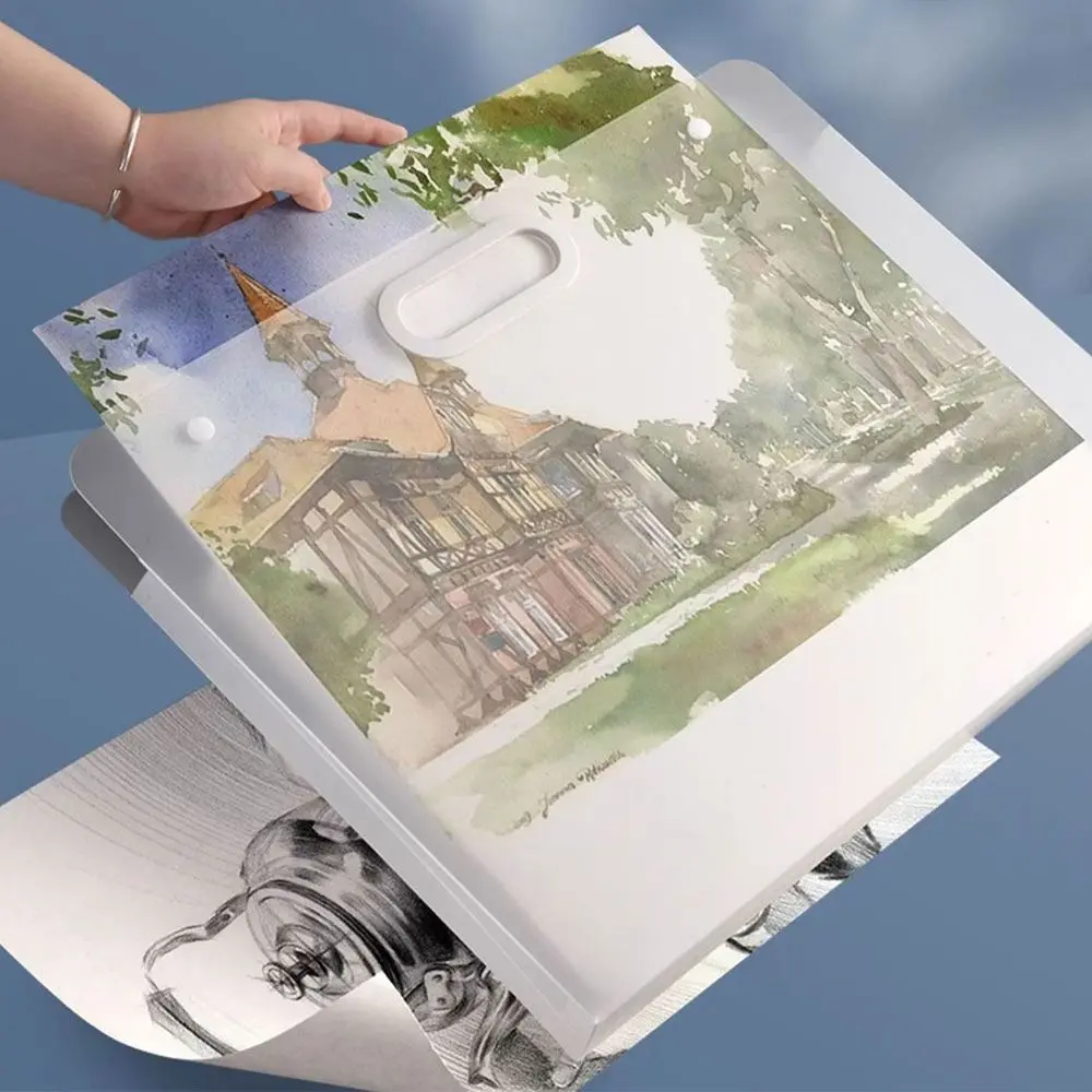A2/A3/A4 File Folder Portable Four Layers Painting Paper Storage Bag Waterproof 4K/8K/16K Drawing Paper Collection Book