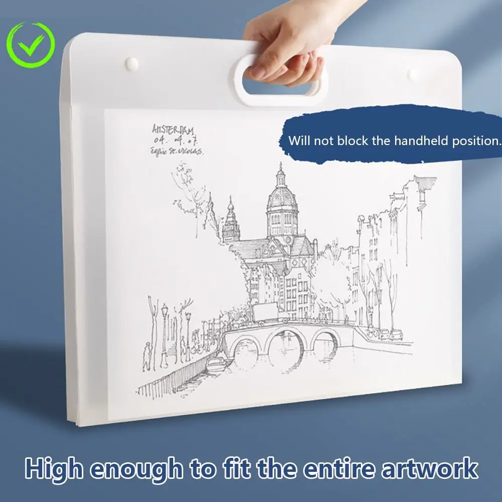 A2/A3/A4 File Folder Portable Four Layers Painting Paper Storage Bag Waterproof 4K/8K/16K Drawing Paper Collection Book