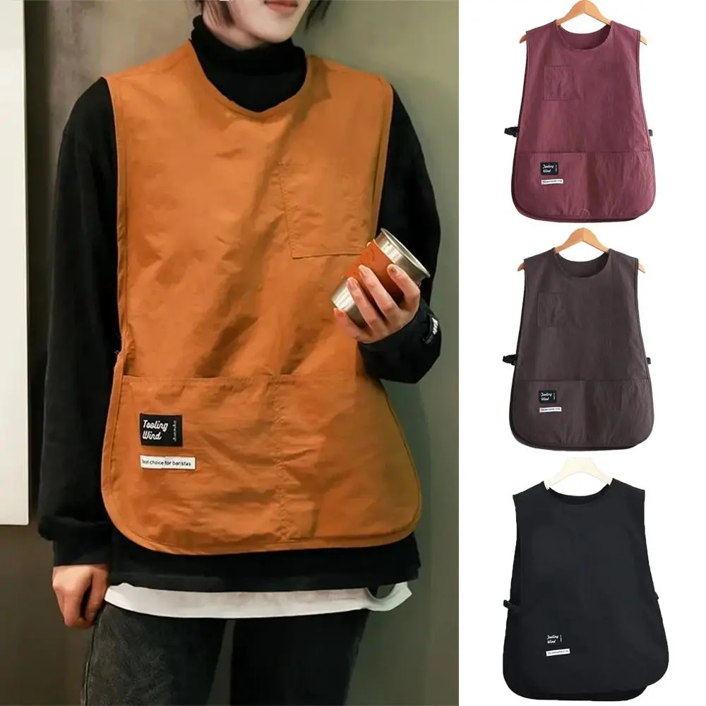 Waterproof Stain-Resistant Apron Breathable Anti Dirty Kitchen Aprons Multipurpose Nylon Vest Style Sleeved Apron