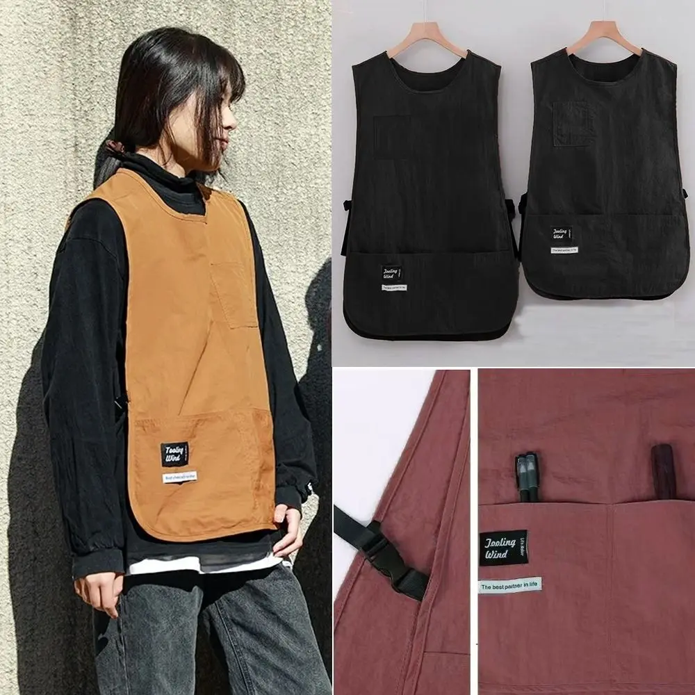 Waterproof Stain-Resistant Apron Breathable Anti Dirty Kitchen Aprons Multipurpose Nylon Vest Style Sleeved Apron
