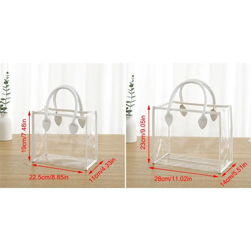 Creative PVC Gift Bag Pink White Waterproof Handhold Packaging Tote Edging Large Capacity Storage Bag