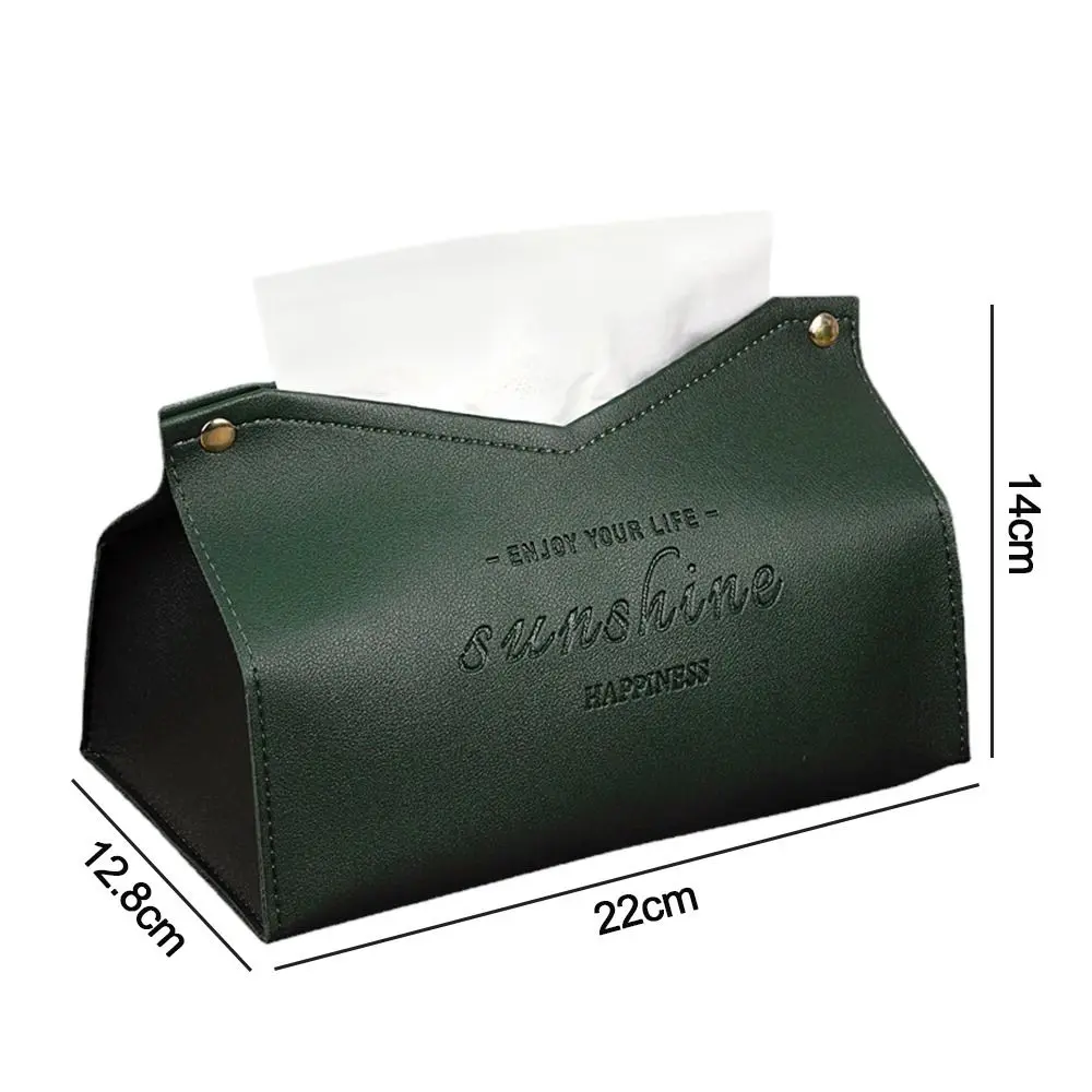 Leather Tissue Case Car Tissue Box Home Living Room Decoration Bedroom Kitchen Desktop Nordic Large Storage Box Napkin Holder
