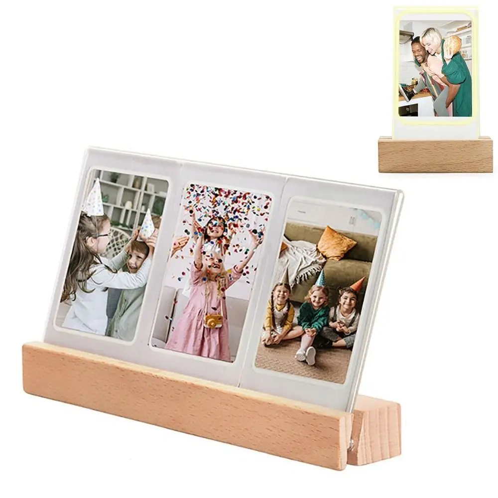3 in 1 Photo Frame Instant Camera 3 inch Acrylic LED Light Picture Holder Photo Table for Fujifilm/ Desktop Decor