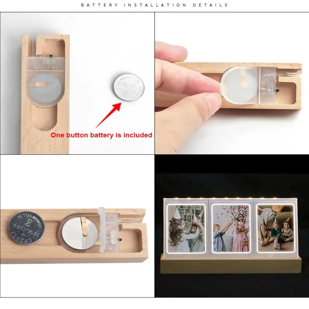 3 in 1 Photo Frame Instant Camera 3 inch Acrylic LED Light Picture Holder Photo Table for Fujifilm/ Desktop Decor