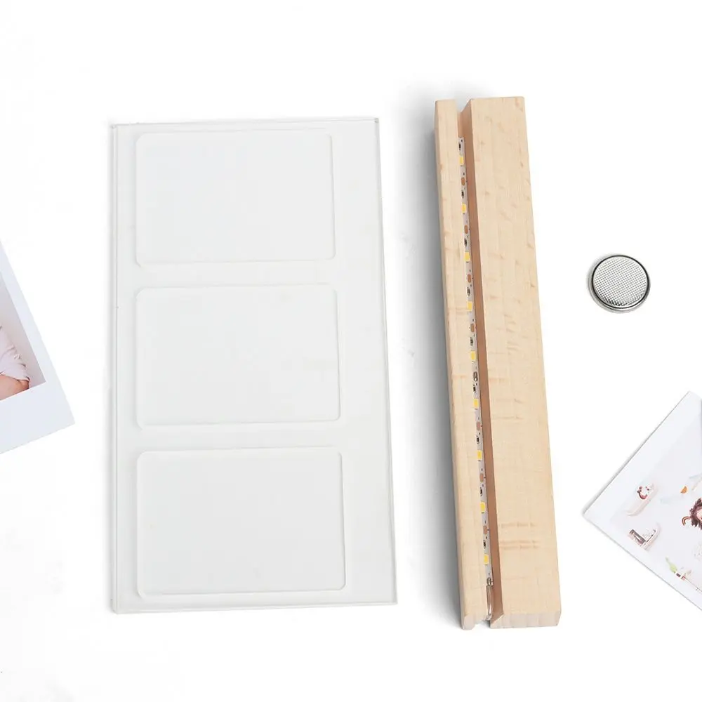 3 in 1 Photo Frame Instant Camera 3 inch Acrylic LED Light Picture Holder Photo Table for Fujifilm/ Desktop Decor