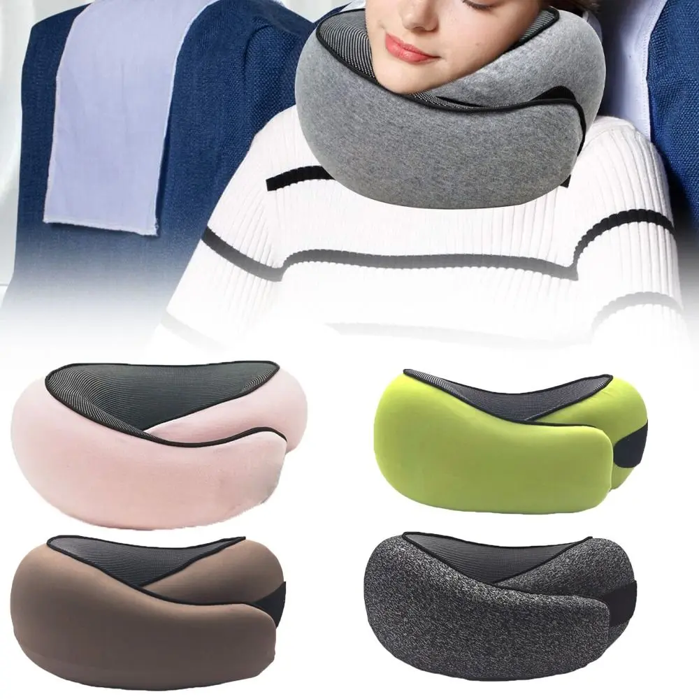 Fashion Portable Travel U Shaped Memory Foam Pillow Adjustable Neck Support Soft Head Rest Car Plane Cushion Camping Sleepin